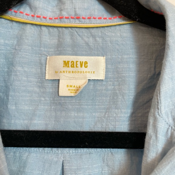 Maeve Anthropologie embroidered blue button down - Picture 9 of 9